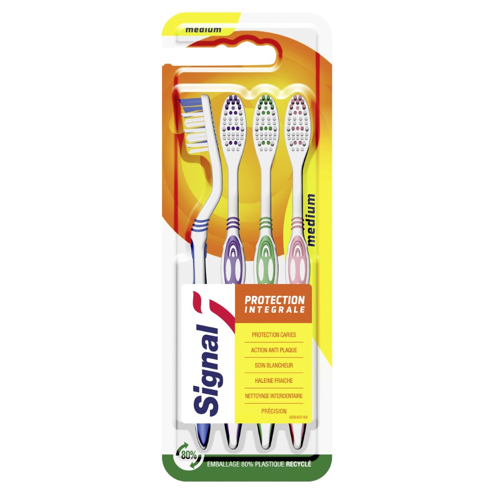 SIGNAL Brosse à Dents Protection Integrale Medium Lot de 4