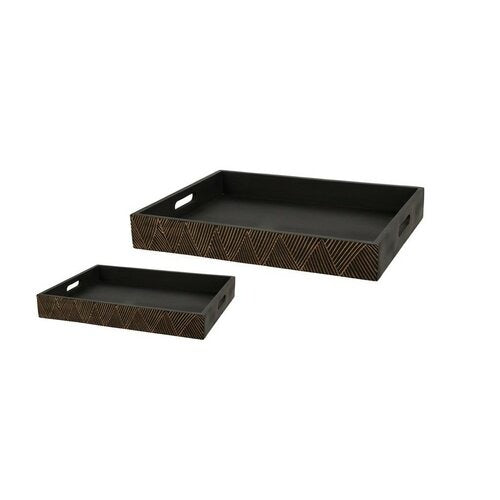 4 Home Tangela - Lot de 2 plateaux en bois de manguier