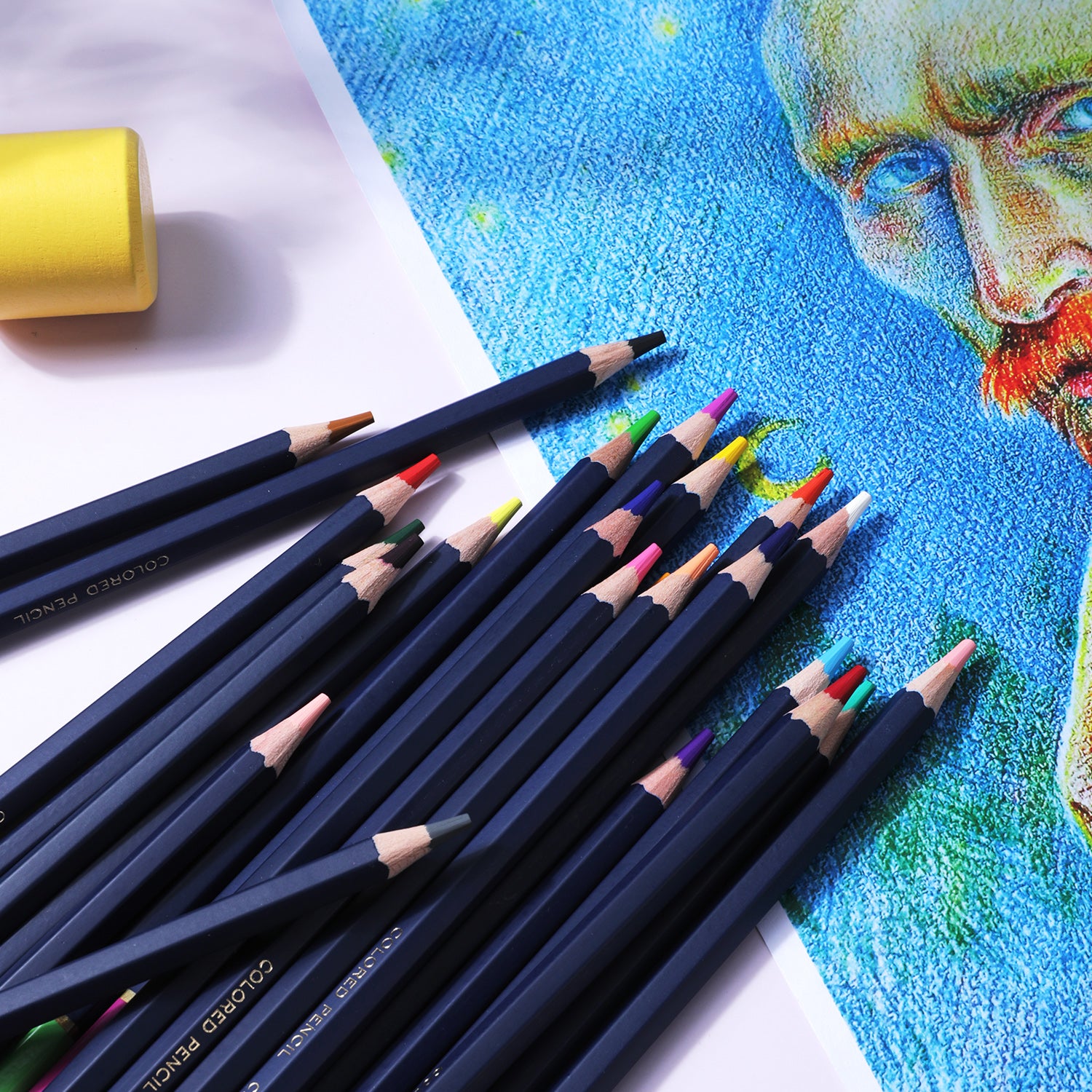 Deli Crayons de couleur Finenolo, boîte en métal, coffret de 72 couleurs