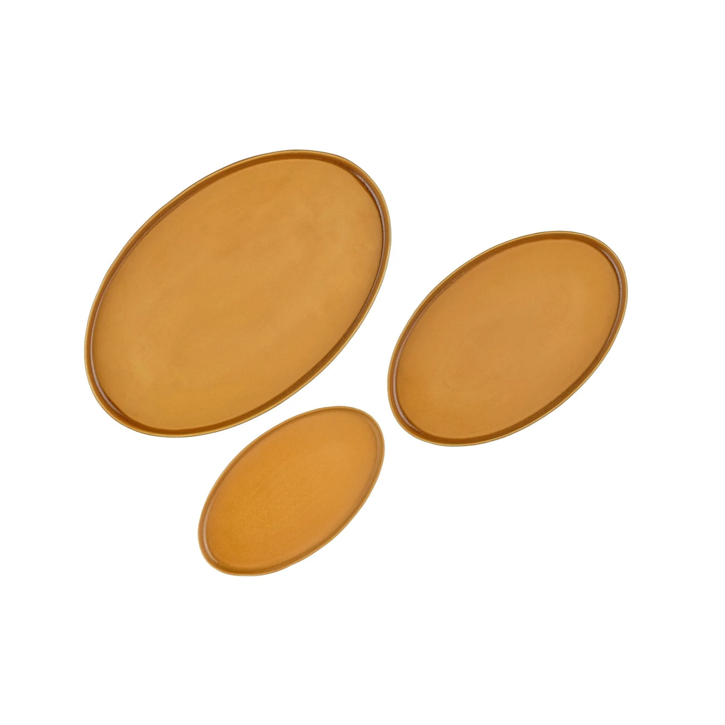 BJÖRN Lot de 3 plateaux de service SCANDI - Ocre