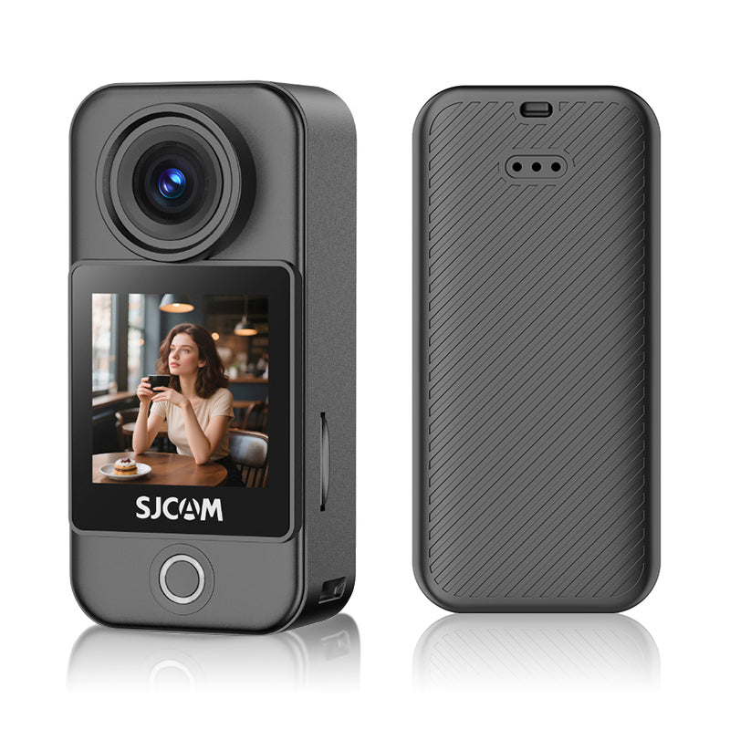 SJCAM C400 Caméra d’action de poche Vidéo 4K Stabilisation gyroscopique 6 axes Écran tactile 1,3 po Compacte 6,8 x 3,2 x 2,6 cm Portable Autonomie 172 min Étanche 30 m avec caisson