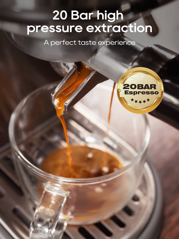 HiBREW H10B Machine à café expresso et cappuccino semi-automatique 20 bars, température réglable, chaud/froid, super fine