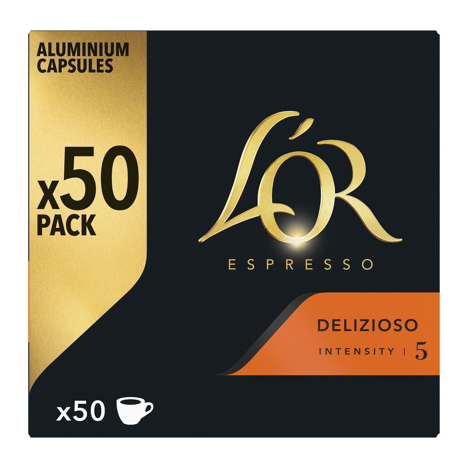 L'OR Café Capsules Delizioso Intensité 5 Compatibles Nespresso® la boîte de 50 capsules