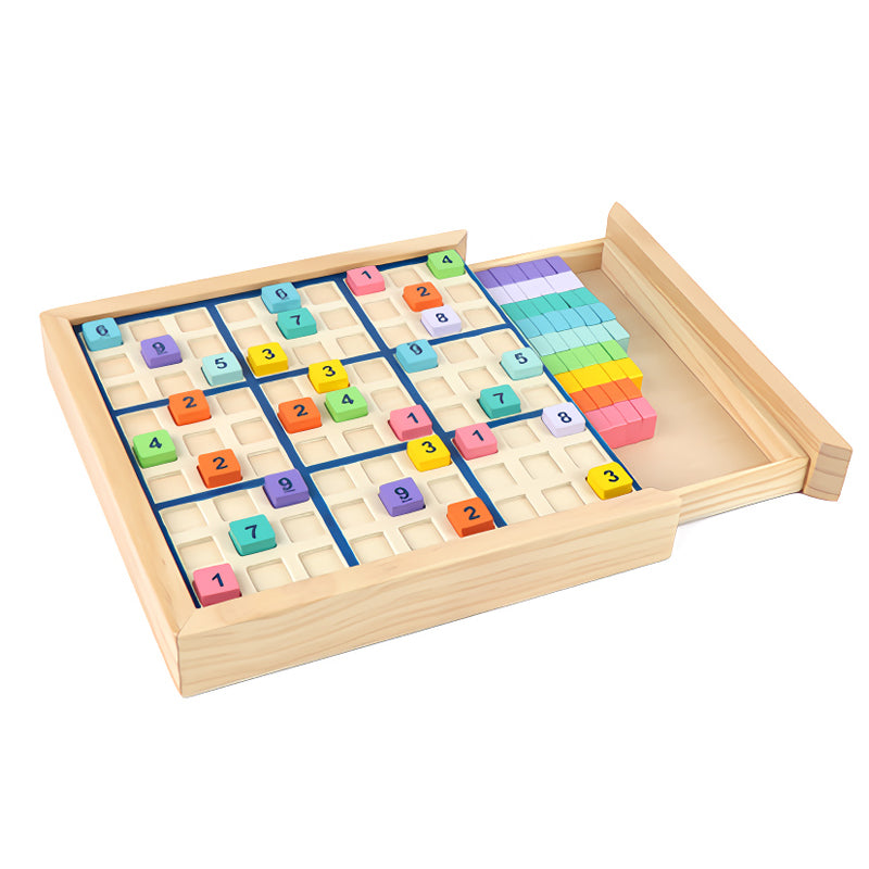 MIMI Deluxe Puzzle de Grille de Jeu de Société en Bois de 9 Carrés de Sudoku Cadeau pour Enfants et Adultes