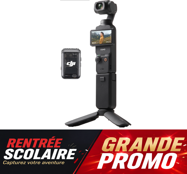 DJI Osmo Pocket 3 Pack créateur Caméra de vlog CMOS 1 pouce Vidéo 4K/120 ips Stabilisation 3 axes ActiveTrack 6.0 Émetteur DJI Mic 2 inclus