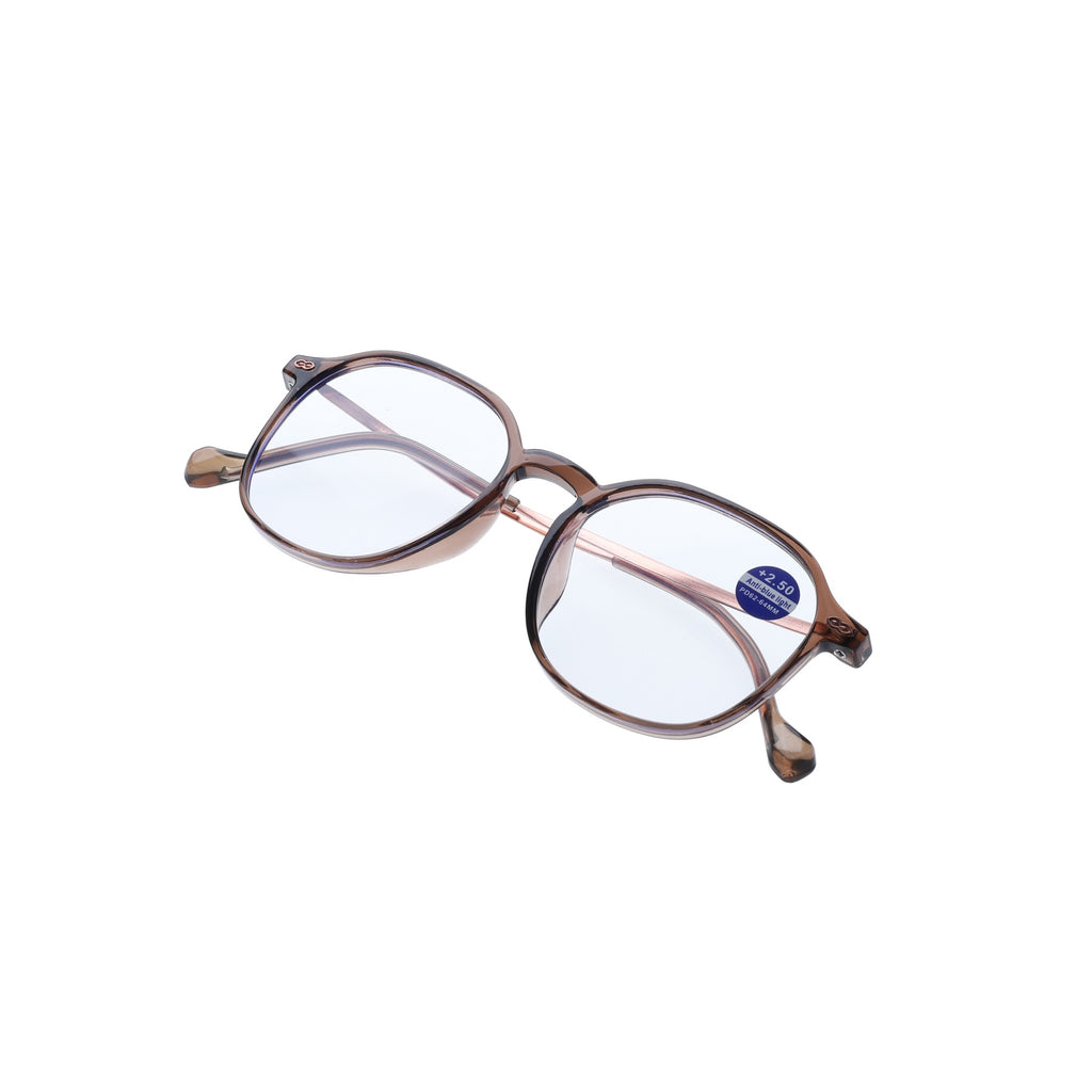 Lunettes de lecture à monture complète 400d (Marron transparent) unisexes, simples et durables, indispensables pour le bureau et la maison