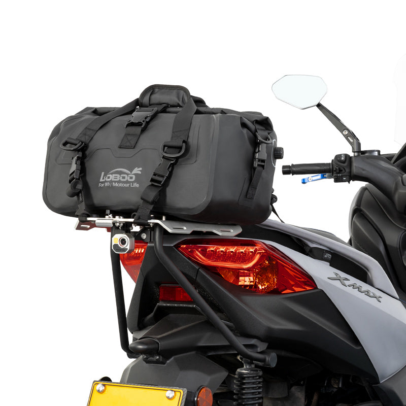 LOBOO Sacoche arrière de moto magnétique à fermeture enroulable - 20 L Sac polochon étanche IPX6 avec valve d'air