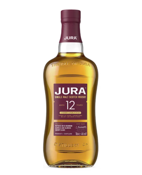 Jura Sherry Cask 12 ans Whisky écossais Single Malt Notes de prune, noix et agrumes secs Origine : Écosse/Isle of Jura 40 % vol. 70 cl