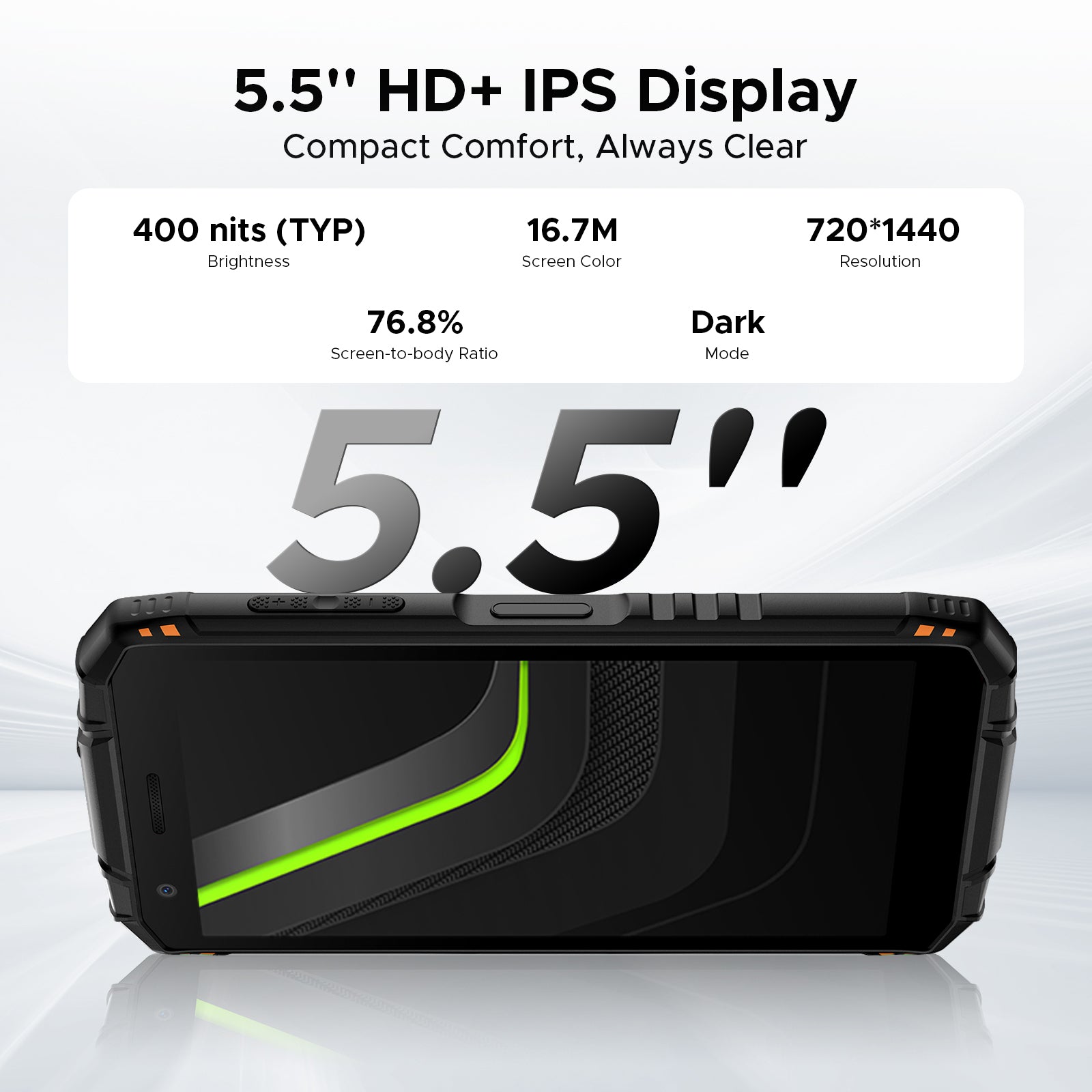 DOOGEE Fire 3 Pro Smartphone Rugged Android 15 IA, 16 Go + 128 Go / 2 To Octa-Core, 8350 mAh / 18 W, 5,5" HD+ IPS, 4G Double SIM, 16 MP / Widevine L1 / Prise Jack 3,5 mm / Face ID / OTG / NFC