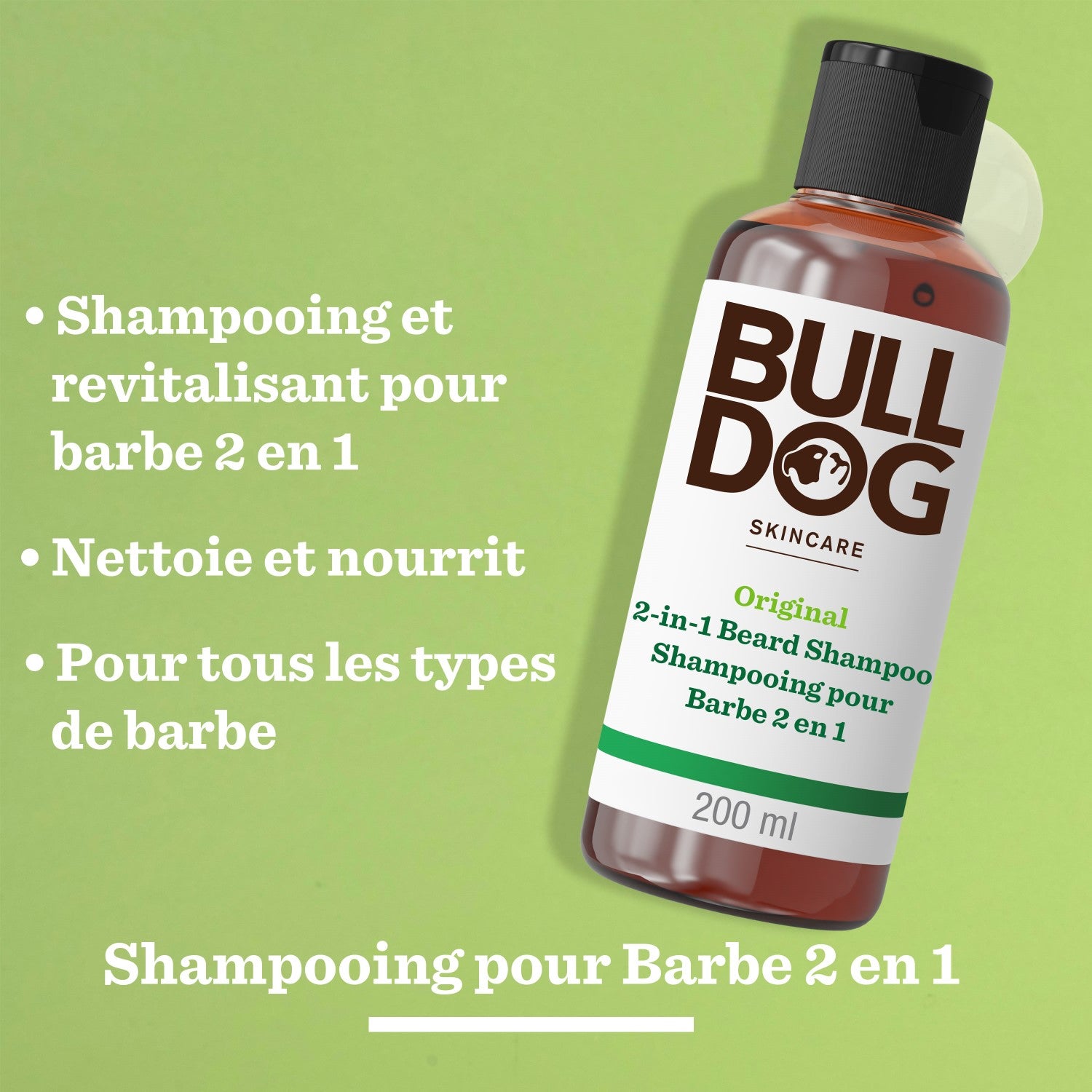 BULLDOG SKINCARE Original - Shampoing Pour Barbe 2-en-1 - 200ml