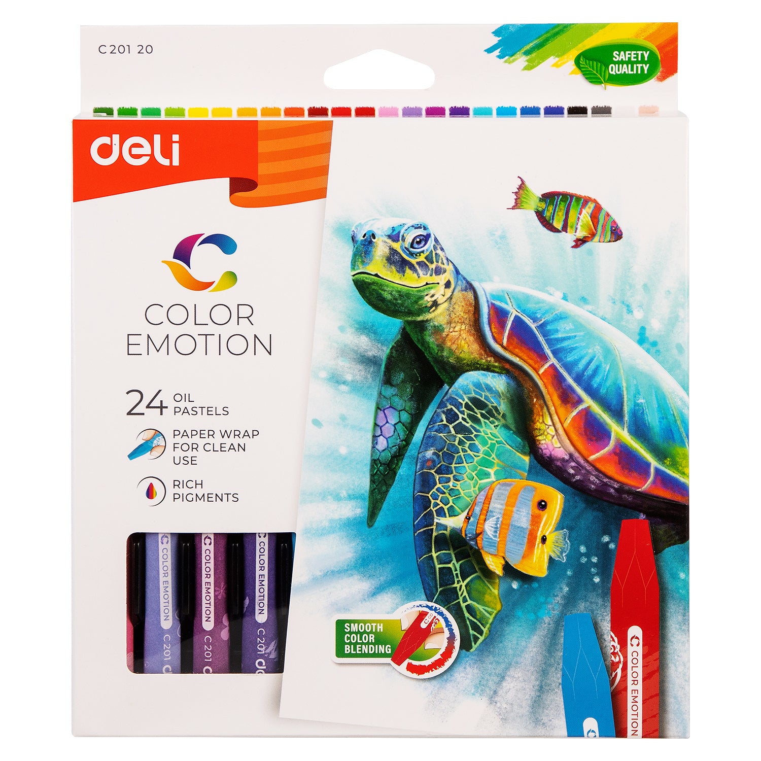 Deli Coffret de 24 pastels à l'huile