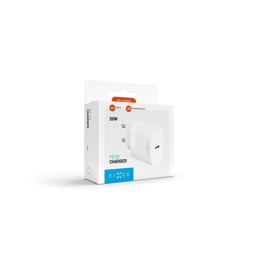 FIXED Chargeur de voyage USB-C 20 W, blanc
