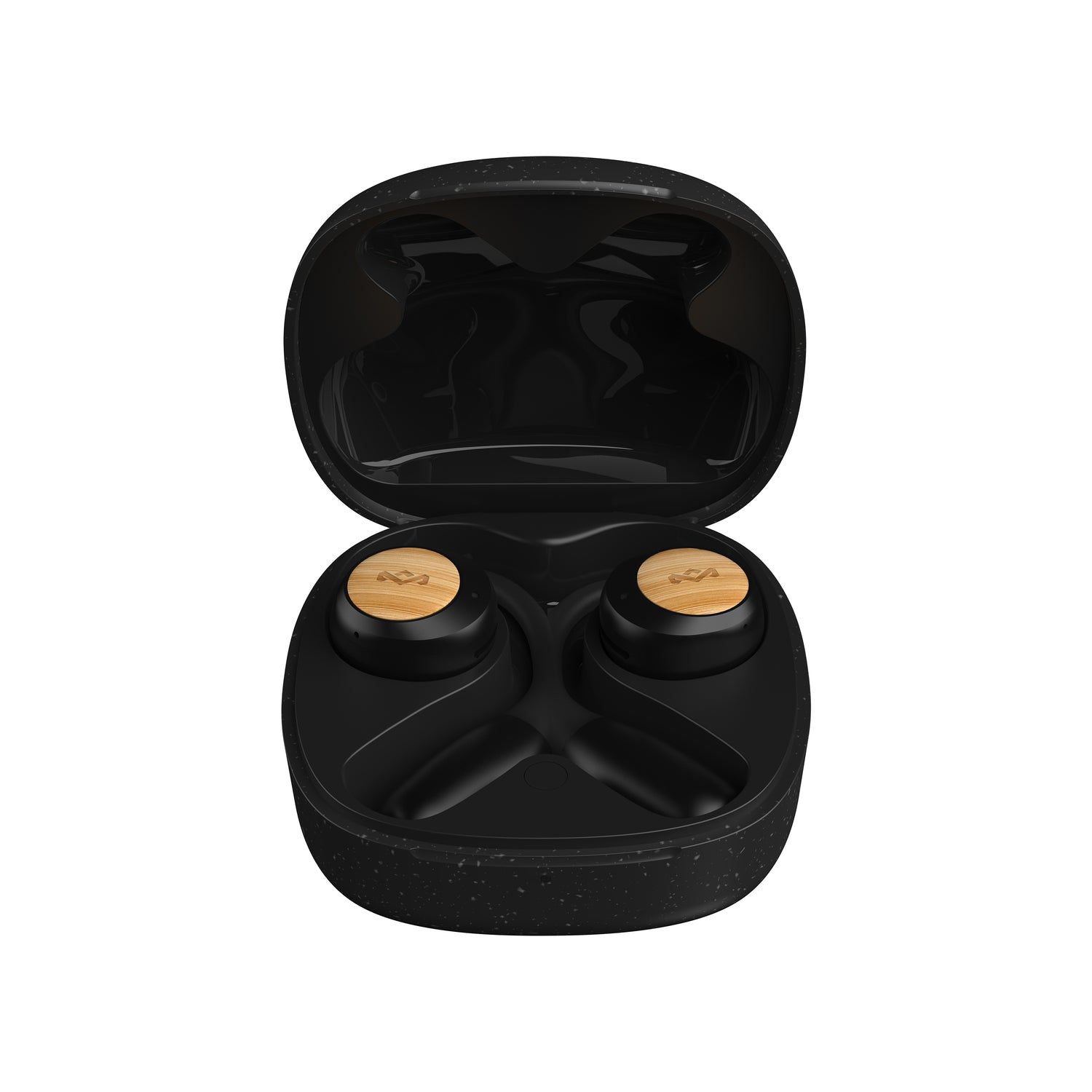 House of Marley Écouteurs open ear Liberate Bluetooth avec microphone intégré, 20 h d'autonomie, boîtier de charge USB-C, matériaux durables - Noir