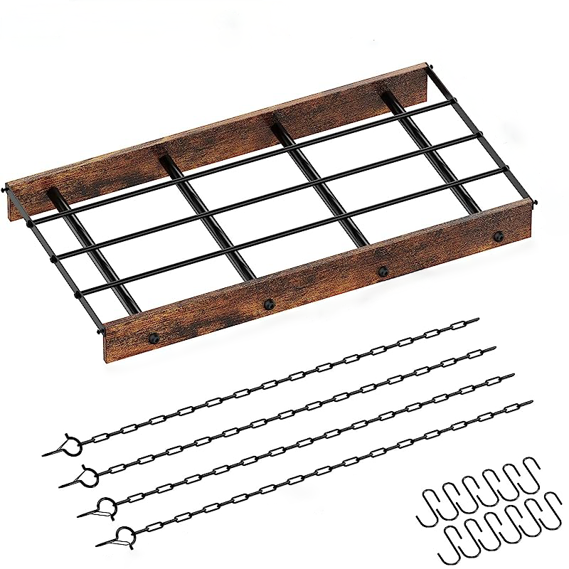 SRD Étagère de rangement flottante noire pour îlot de cuisine, gain de place, pour la maison