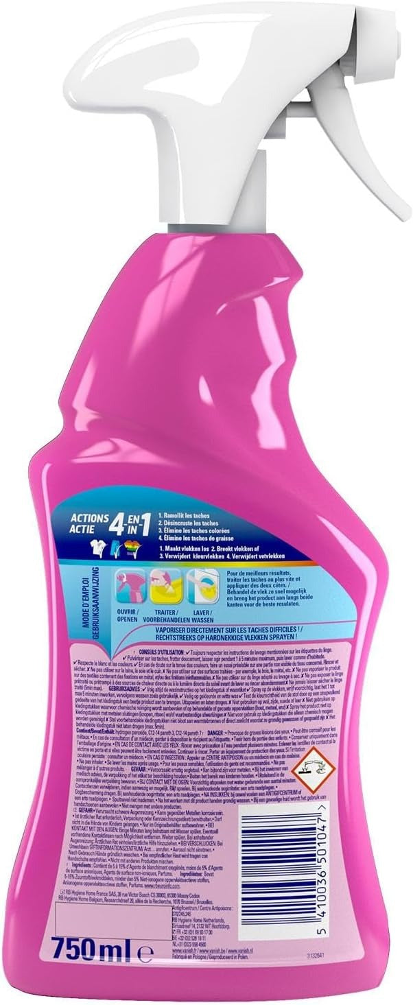 Vanish Oxi Action Spray Détachant Pré-Lavage, pour Taches Usuelles & Tenaces, 750 ml