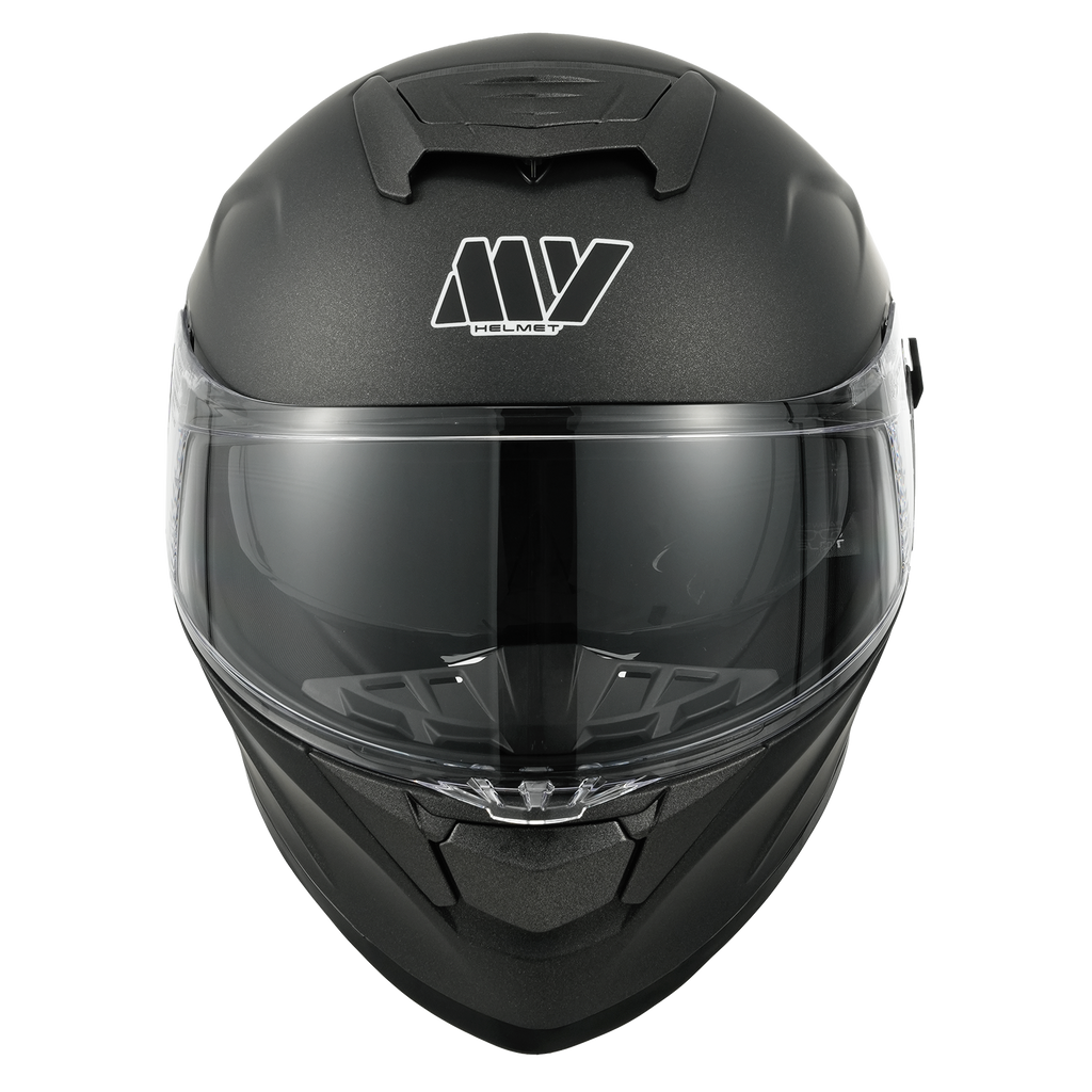 MY Casque intégral de moto, casque intégral, casque de cyclomoteur avec écran solaire pour hommes et femmes, homologation ECE 22.06, modèle MY-936, titane mat XXL