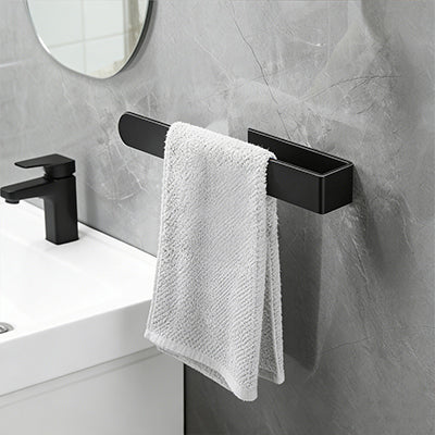Vilscijon Barre porte-serviettes en acier inoxydable, support pour serviette de main, barre suspendue avec crochets pour serviette de main en salle de bains, étagère murale polyvalente pour WC