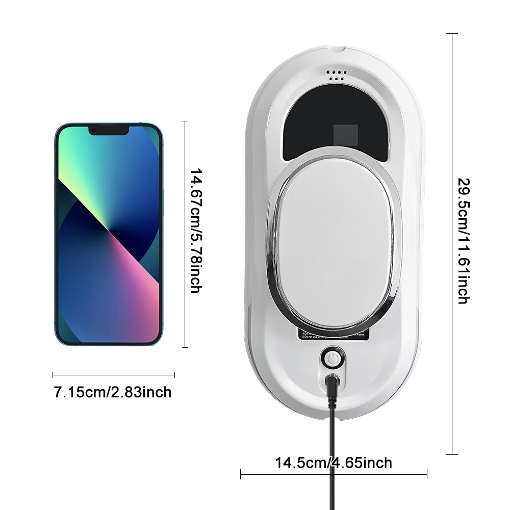 Robot Nettoyeur de Vitres PuRuiKai Intelligent avec Forte Aspiration, Télécommande pour Vitres et Carrelage