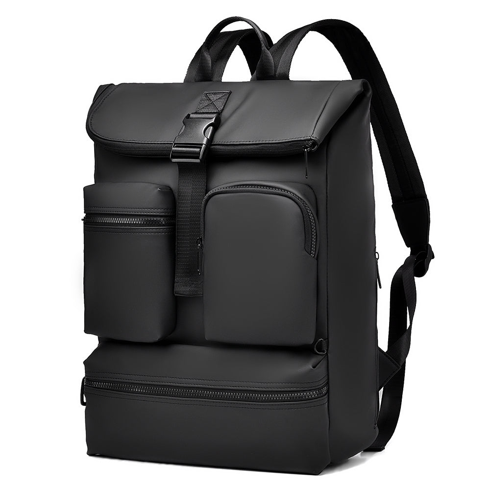 Sac à dos ordinateur portable professionnel 15,6 pouces à rabat hydrofuge Multi poches externes Poches arrière antivol Sac à dos décontracté Pour bureau et voyage quotidien