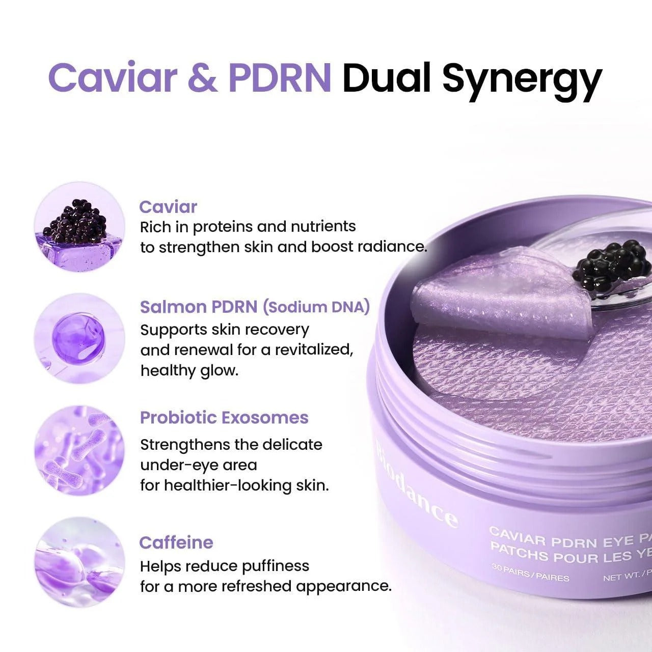 Biodance Patchs Yeux Caviar PDRN 30 Pièces/85 g