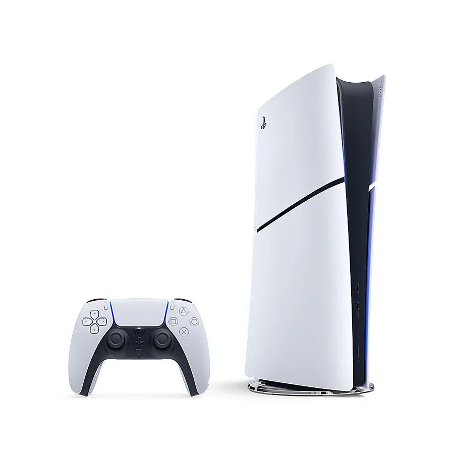 Sony Console PlayStation 5 Slim Digital avec Manette PS5 sans fil Dualsense - Blanc - Version EU
