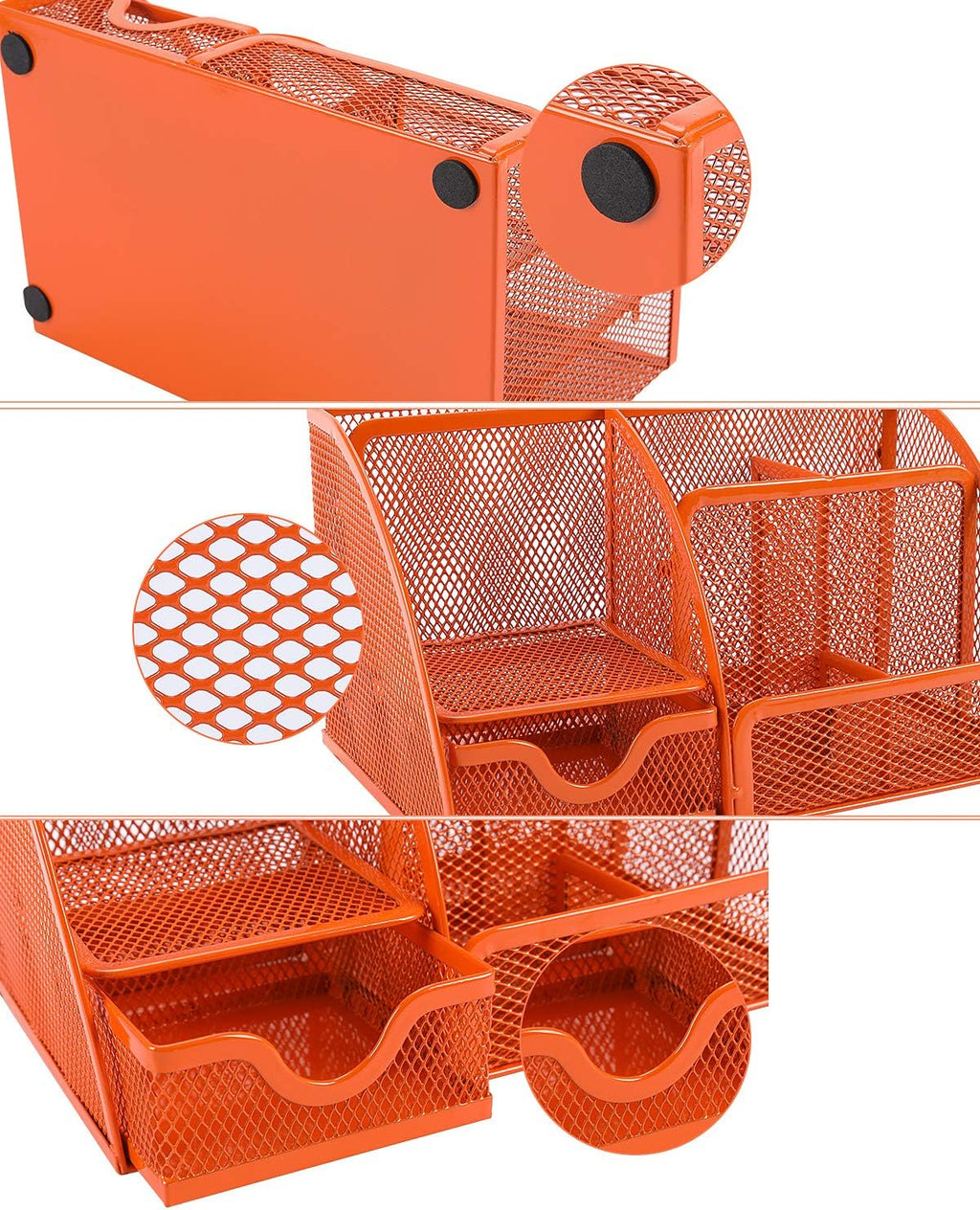 Senhoglb Organisateur de bureau en maille - Orange