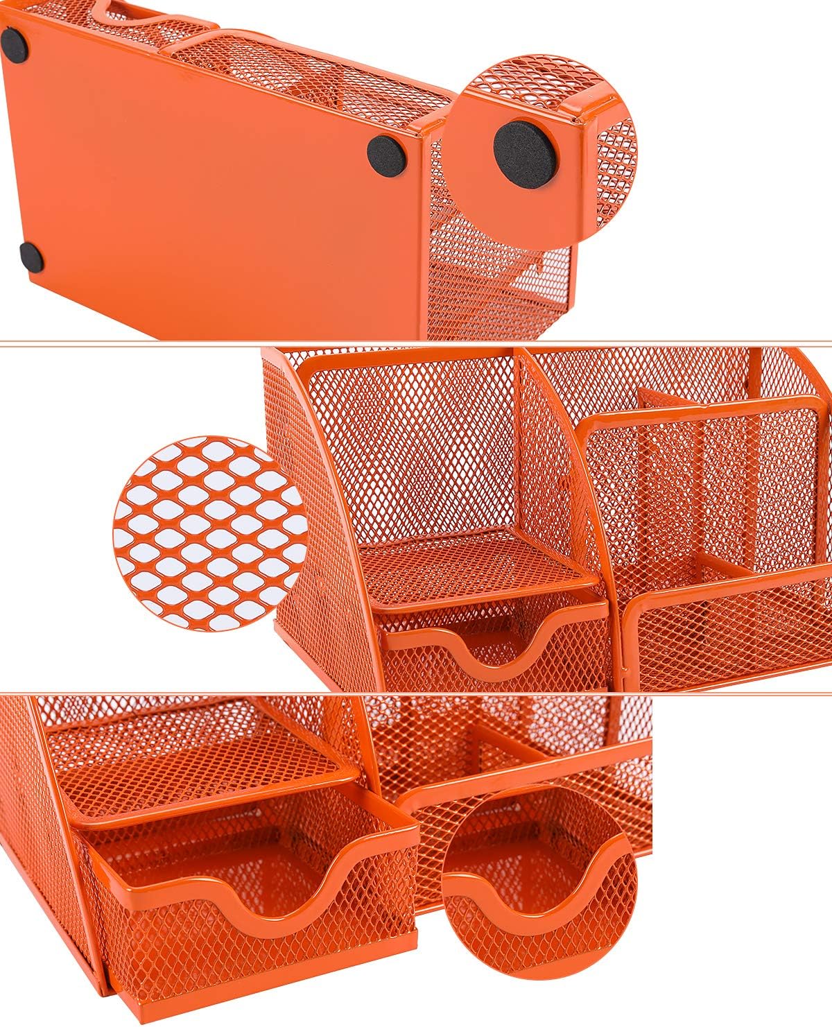 Senhoglb Organisateur de bureau en maille - Orange