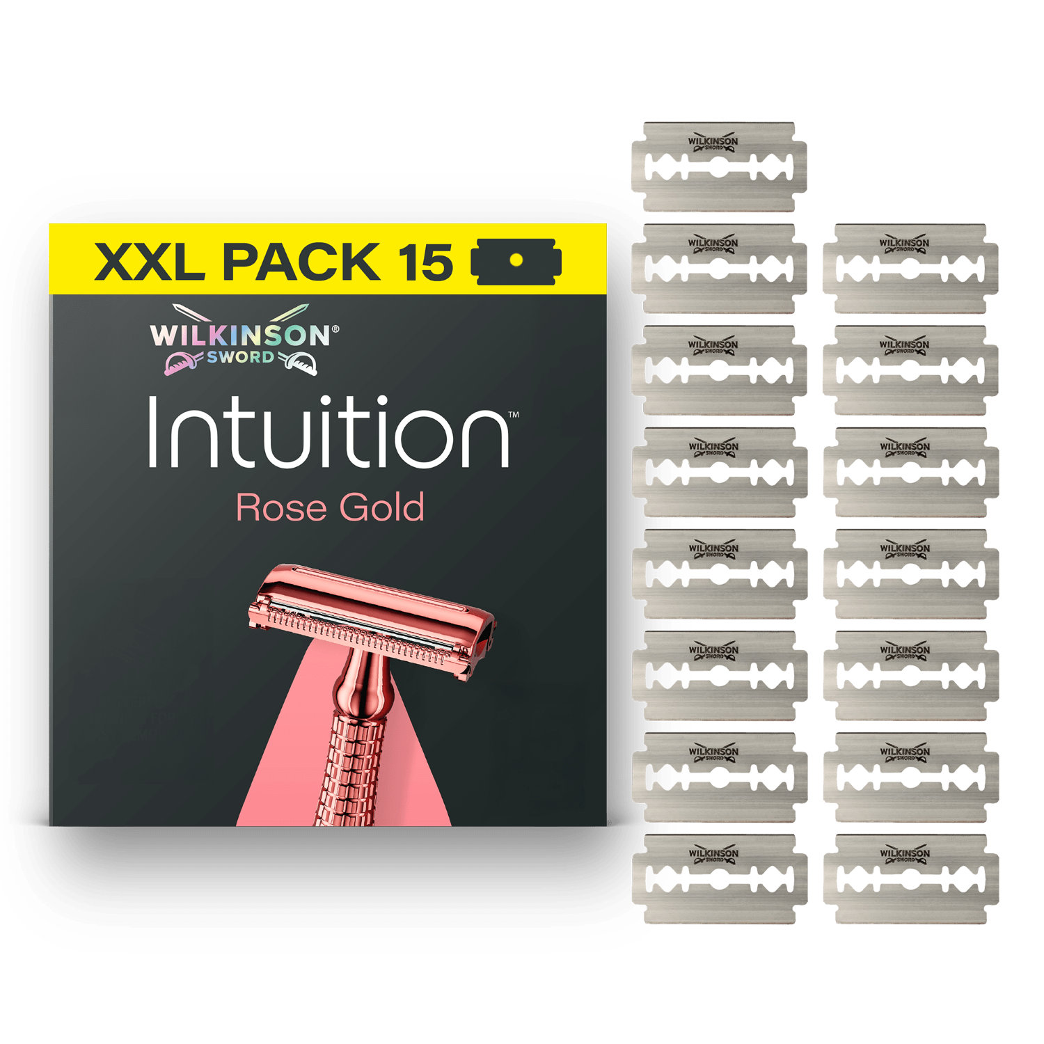 WILKINSON SWORD Intuition Rose Gold - Lames Pour Rasoir de Sà»reté Femme - 15 Recharges