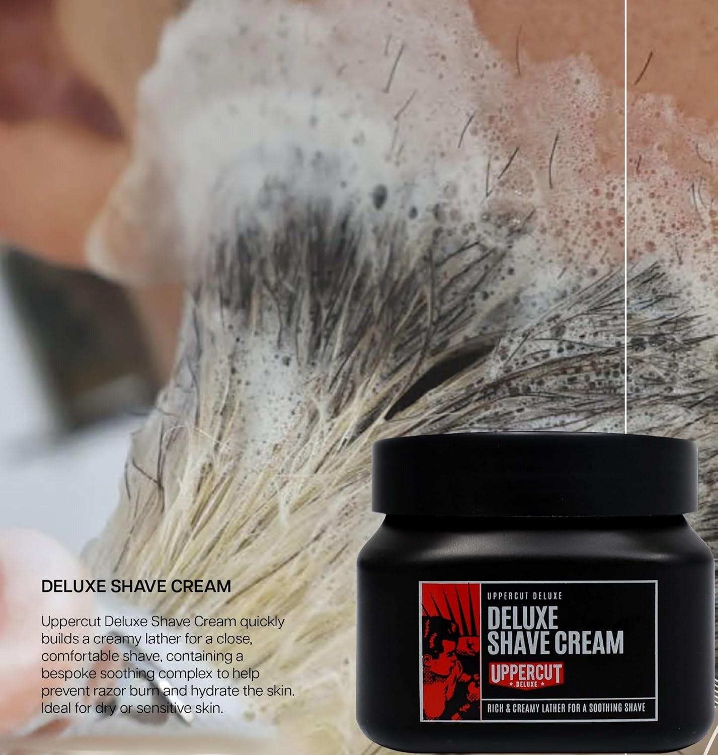 UPPERCUT DELUXE Crème à Raser Peaux Sèches ou Sensibles 120ml