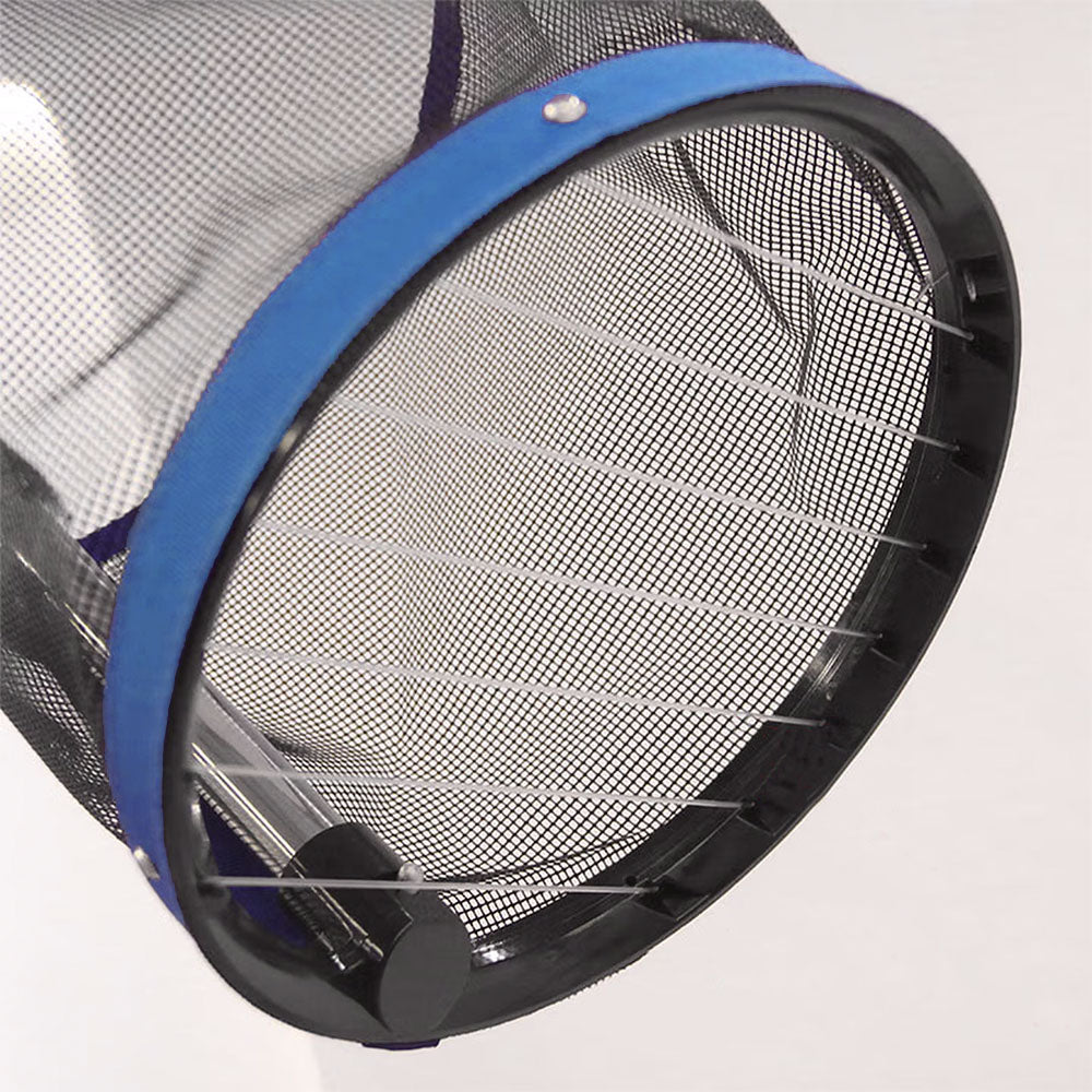 Double Fish Champion X1 Collecteur de balles de ping-pong sur pied, Bleu