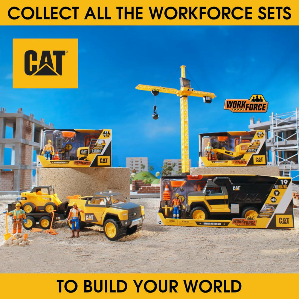 Cat Workforce Camion benne 33 cm avec sons, lumières et capteur de mouvement + 1 figurine et accessoires
