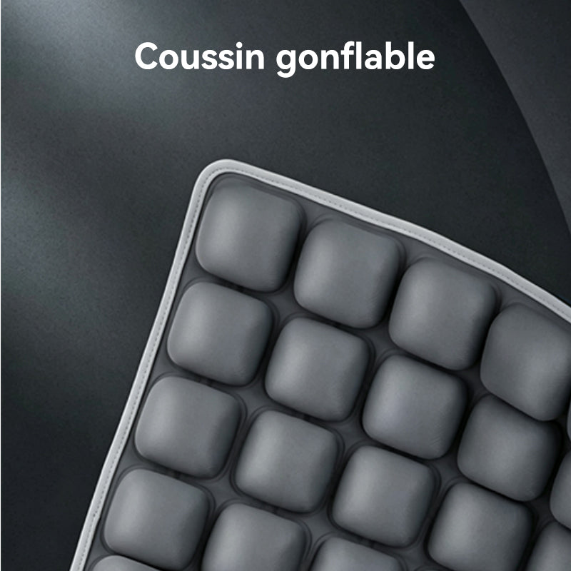 JORDAN&JUDY Coussin d'assise gonflable avec pompe, coussin d'air anti-douleur pour la maison, la voiture et le bureau, Gris