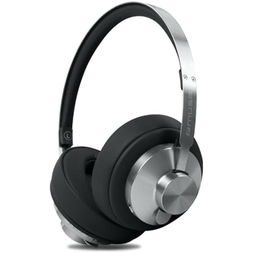 Muse M-298 SBL Casque Bluetooth circum-aural ANC avec 66 heures d'autonomie, USB-C, aux, appels mains libres et arceau confortable