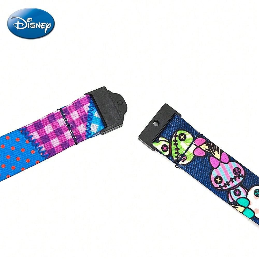 DISNEY 1 pièce Tour de cou rétractable Stitch et porte-carte d'encre, sous licence officielle, Thème Stitch et Scrump, Produit dérivé de films et dessins animés