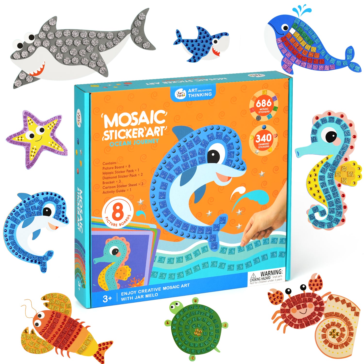 Jar Melo Art de mosaïque à autocollants - Voyage océanique