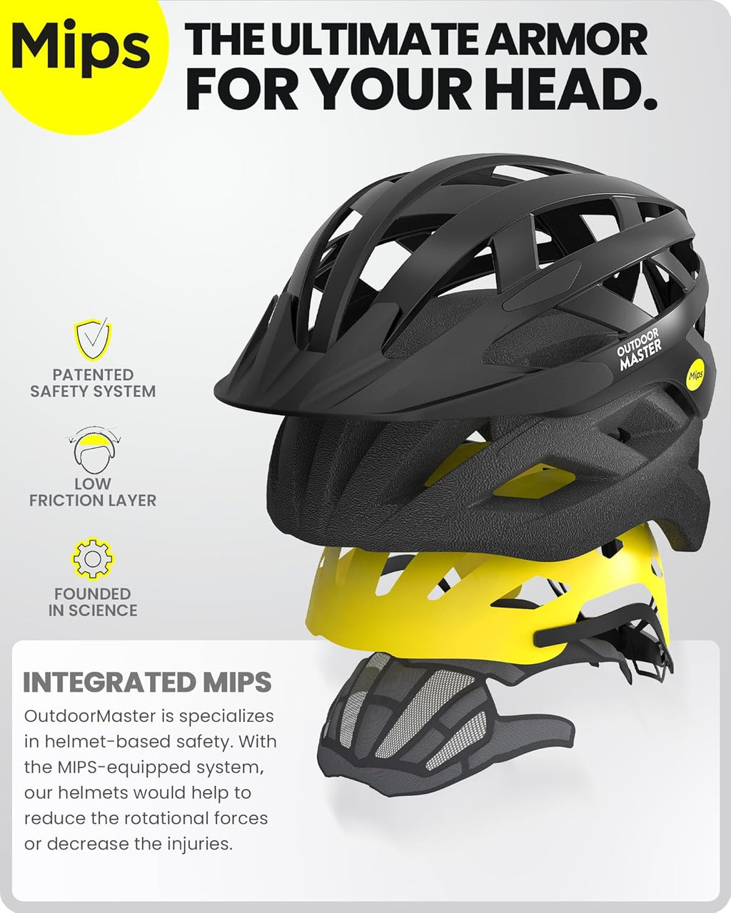 OutdoorMaster MIPS Gem I Casque de vélo pour adultes noir - Taille L