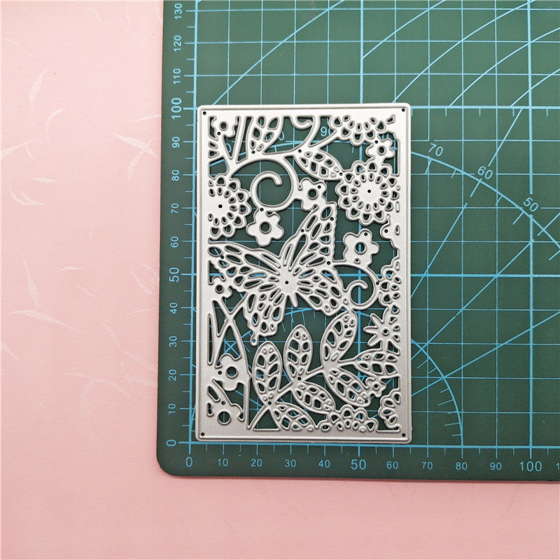 WhereHike Matrices de découpe créatives en métal motif papillon, Pochoir, Outil de gaufrage pour scrapbooking, Cartes en papier, Décoration d'album, Un papillon et une feuille verte