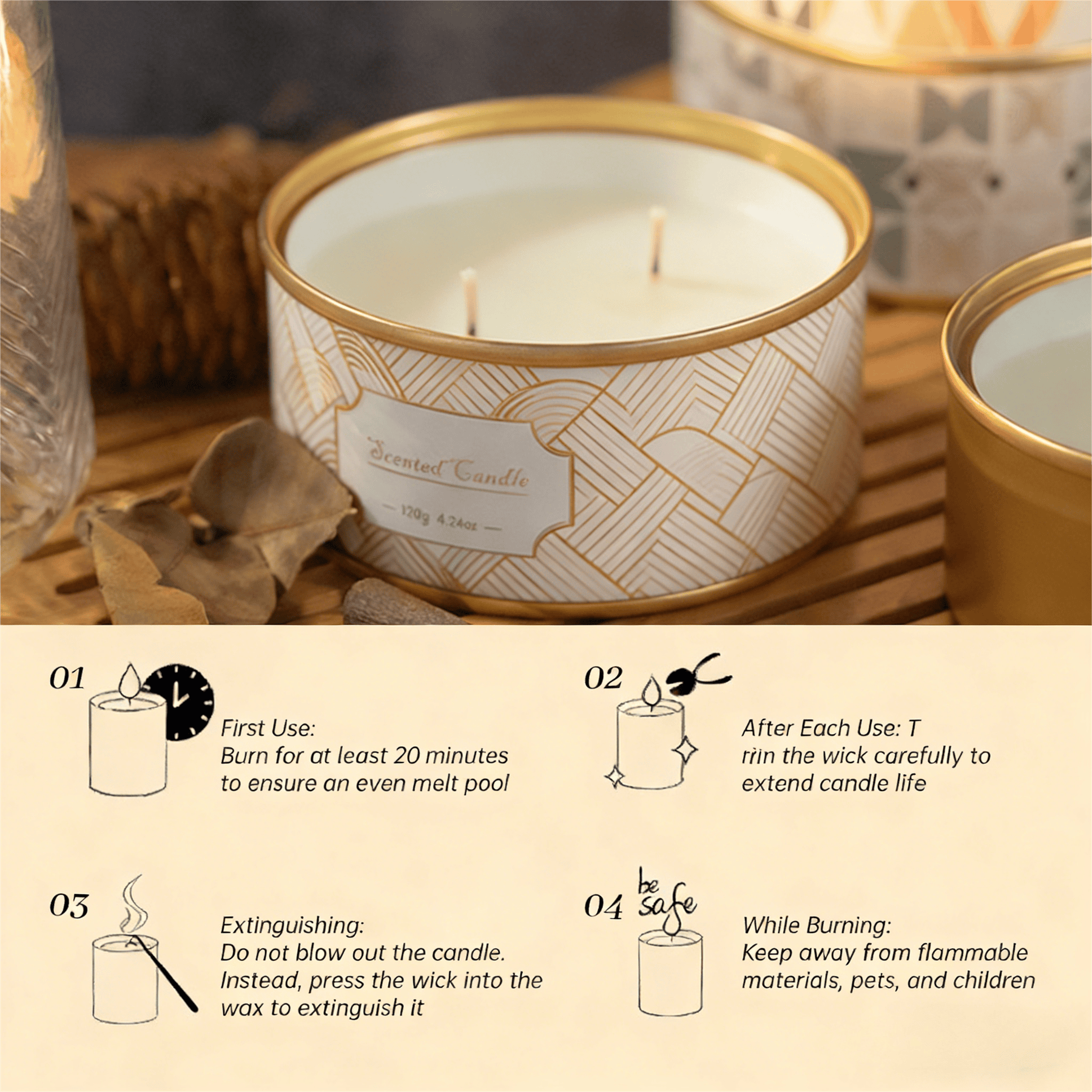 ZOOLY Bougie parfumée en conserve 120 g - Genévrier et lavande
