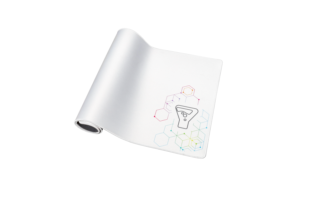 THE G-LAB Pad Selenium Tapis de Souris Gaming XXL (900 x 400 mm) Surface de Contrôle, Base Antidérapante, Bords Cousus - Blanc