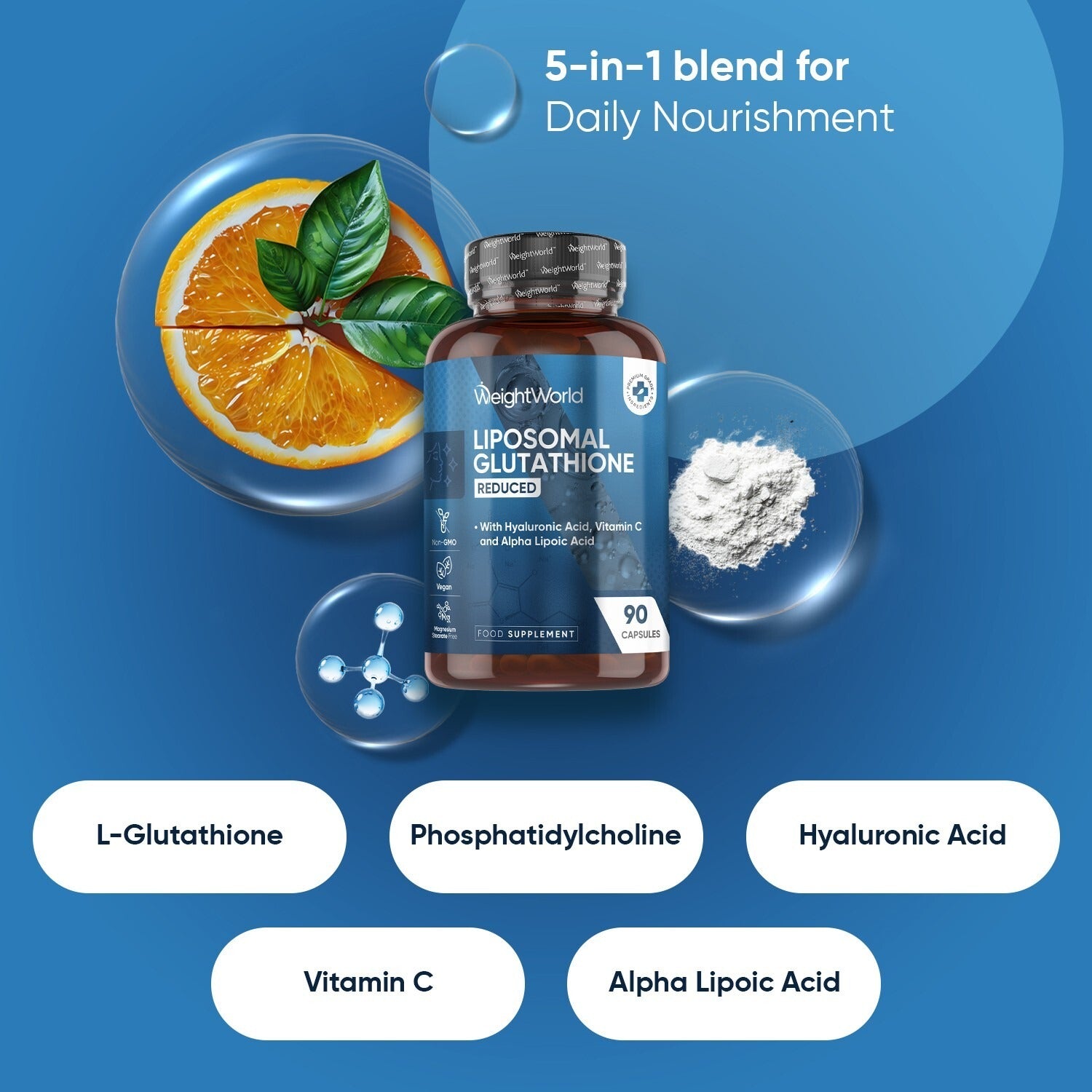 WeightWorld Complexe de L-glutathion liposomé 90 gélules