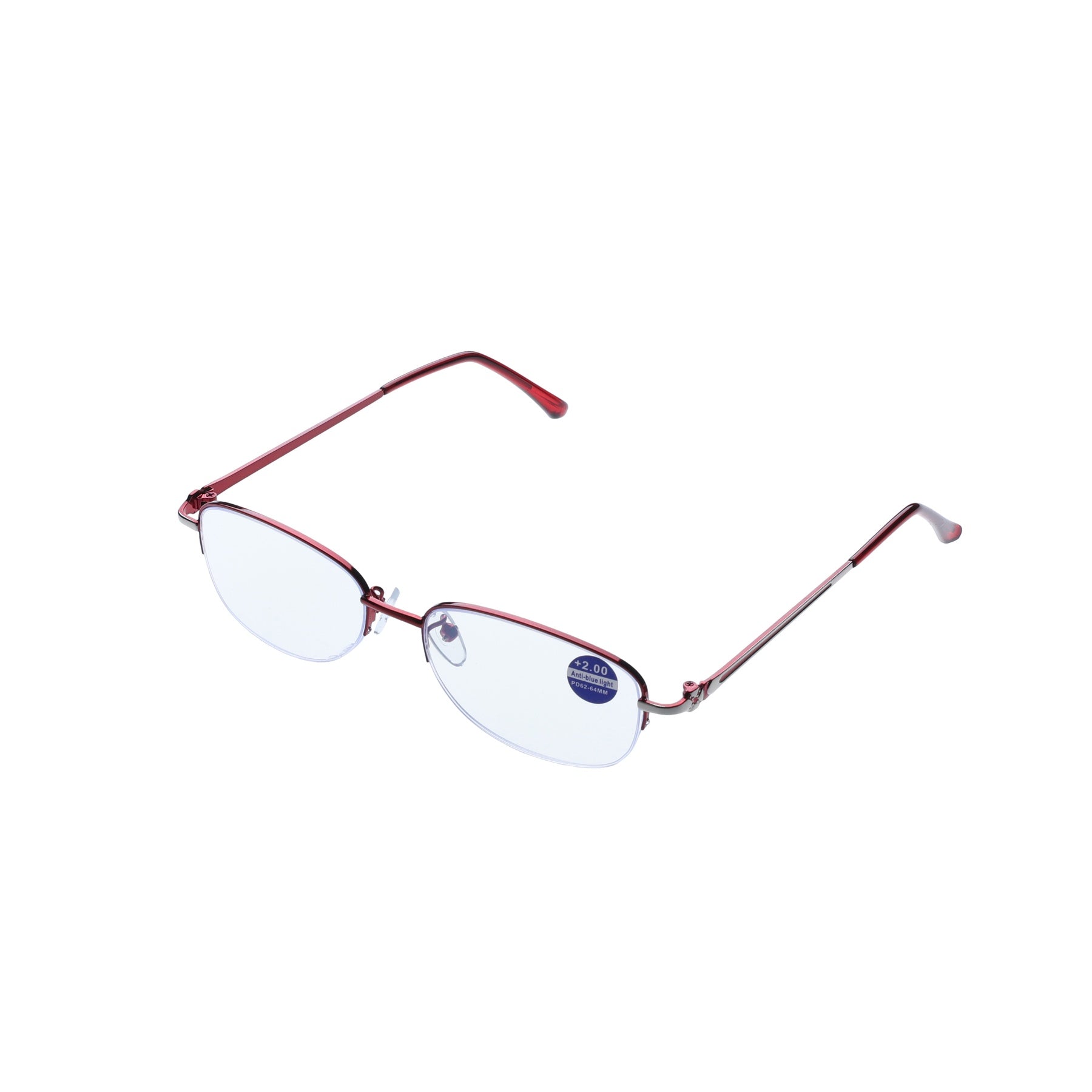 Lunettes de lecture à monture demi-cadre rouge 150d