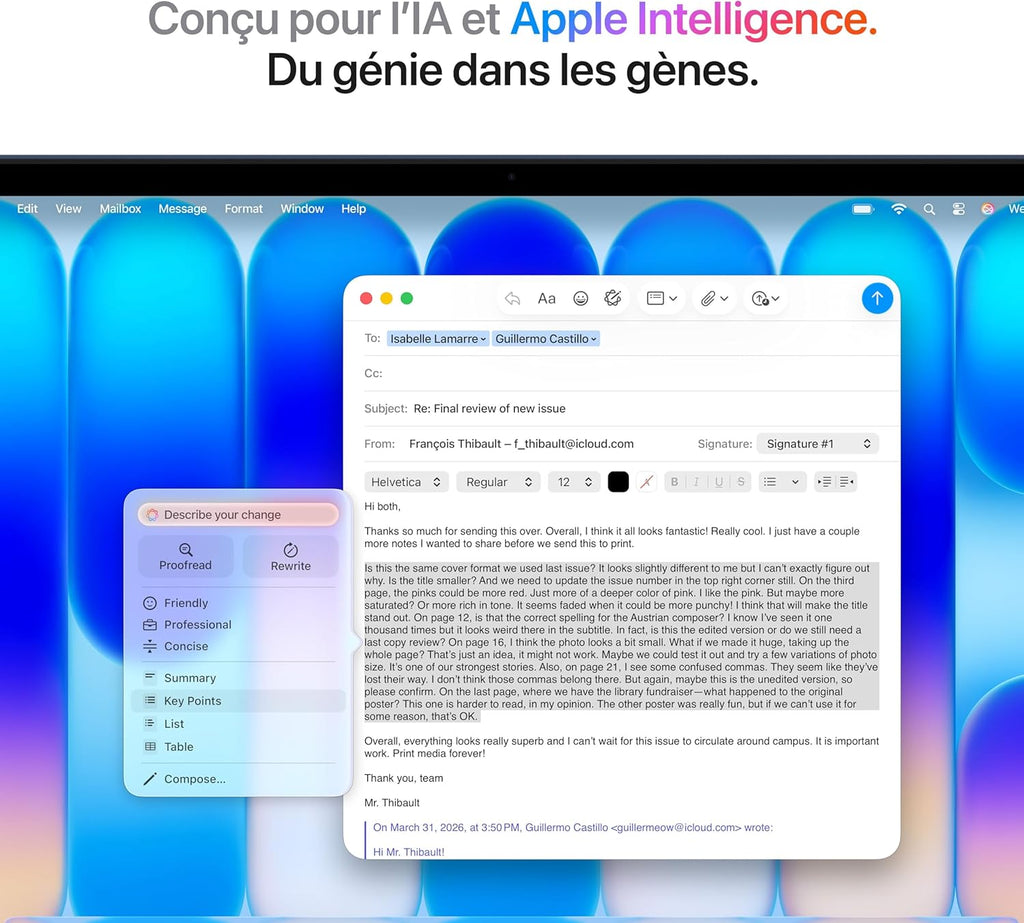 Apple MacBook Neo 13 pouces, 8 Go RAM, 256 Go SSD, puce A18 Pro avec CPU 6 cœurs et GPU 5 cœurs, Indigo, AZERTY