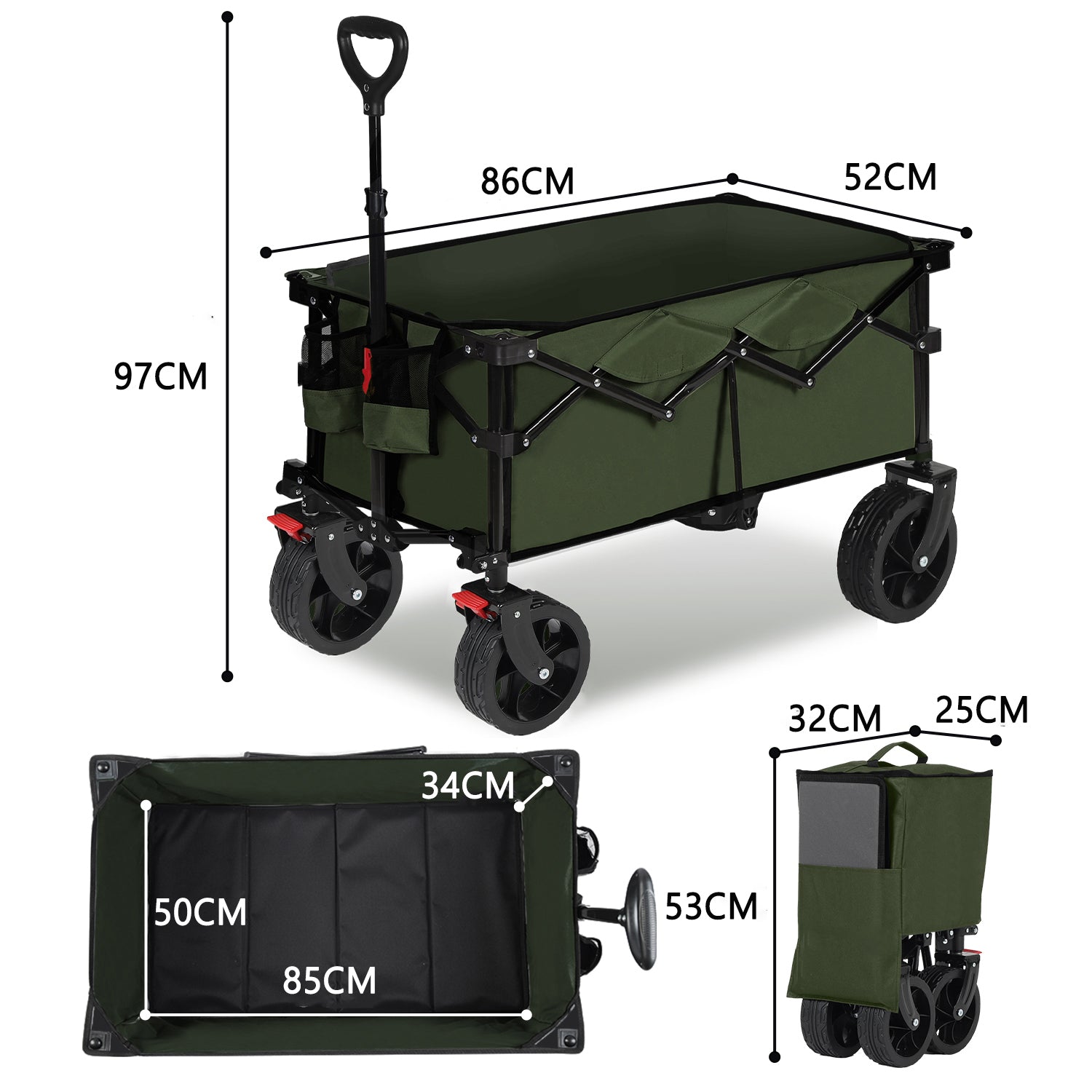 Sekey Chariot de transport rabattable et pliable 330 lb grande capacité
