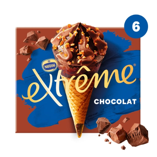 EXTRÊME Cônes glacés Chocolat x6 426g