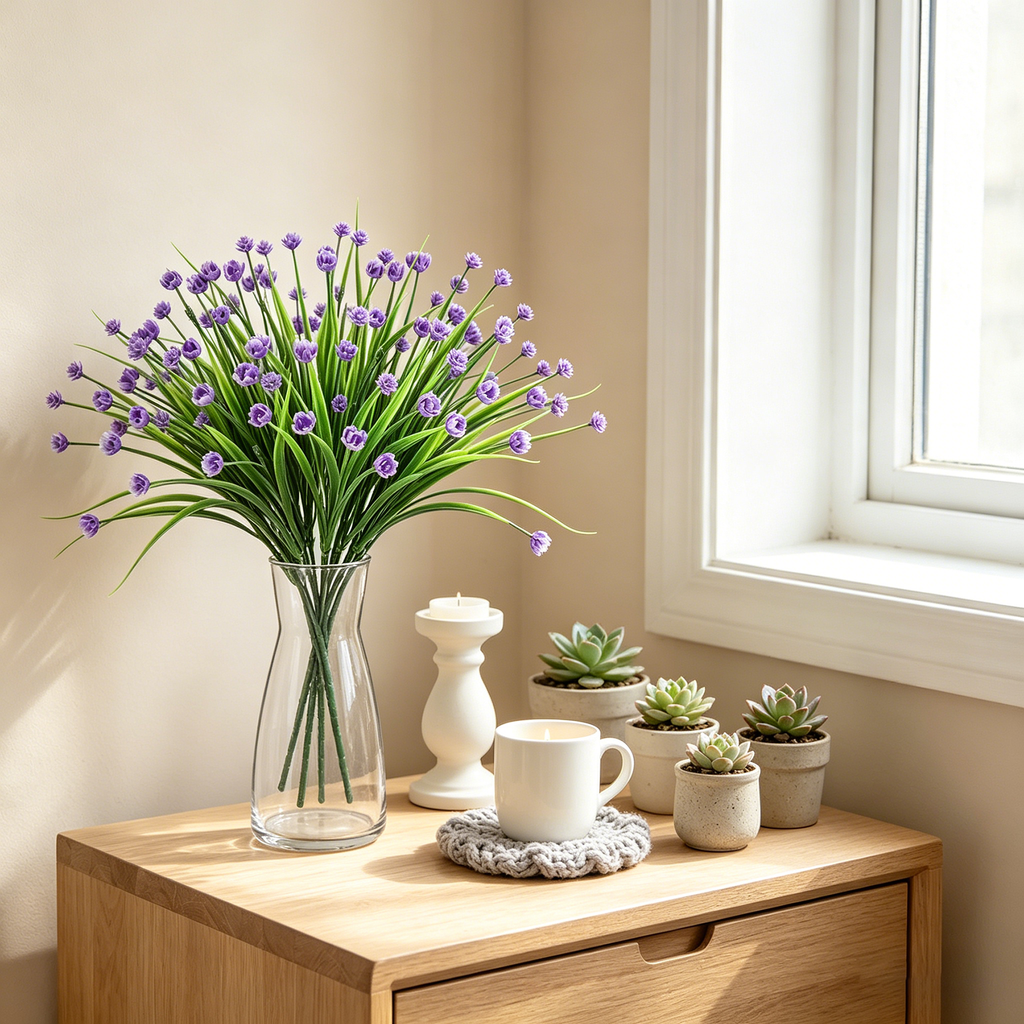 Yuejia Fleurs artificielles 34 cm - Violet