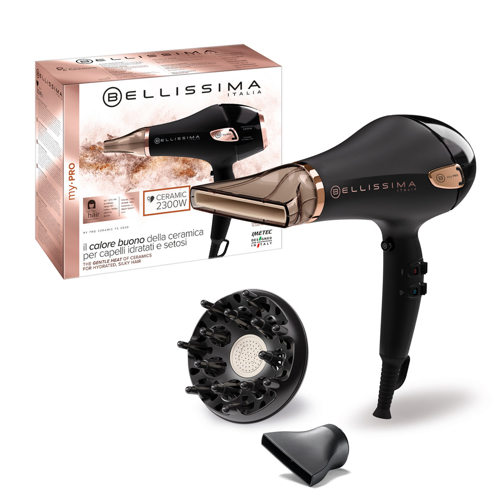 Bellissima P5 3800 Ceramic - Sèche-cheveux professionnel, moteur AC 2300 W, technologie ionique et céramique