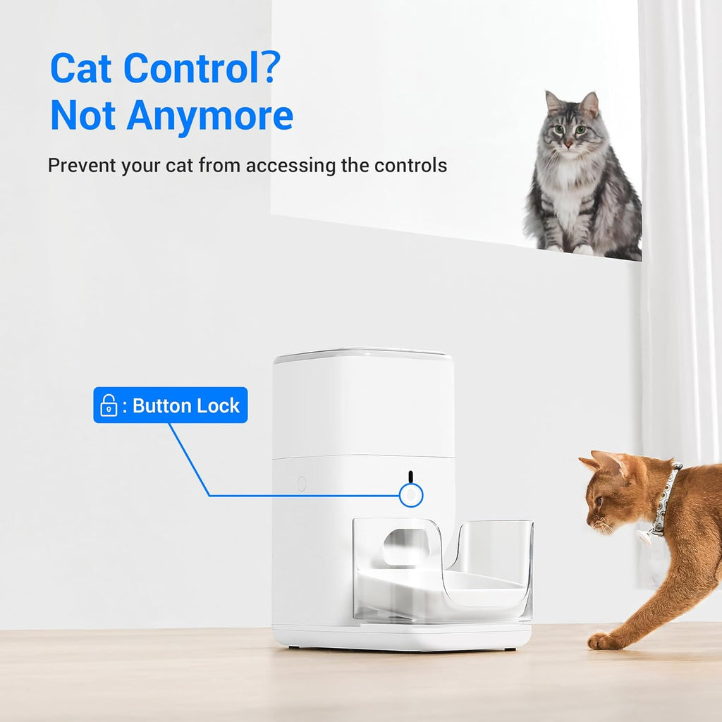 CATLINK FRESH 2-F04 Distributeur intelligent IA, Blanc, contrôle des portions personnalisable, surveillance IA, capacité 4 L, conserve la nourriture fraîche 20 jours, fonctionnement hors ligne pris en charge