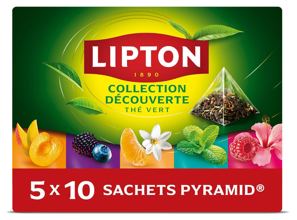 LIPTON - 50 Coffrets thés vert Pyramide Lipton