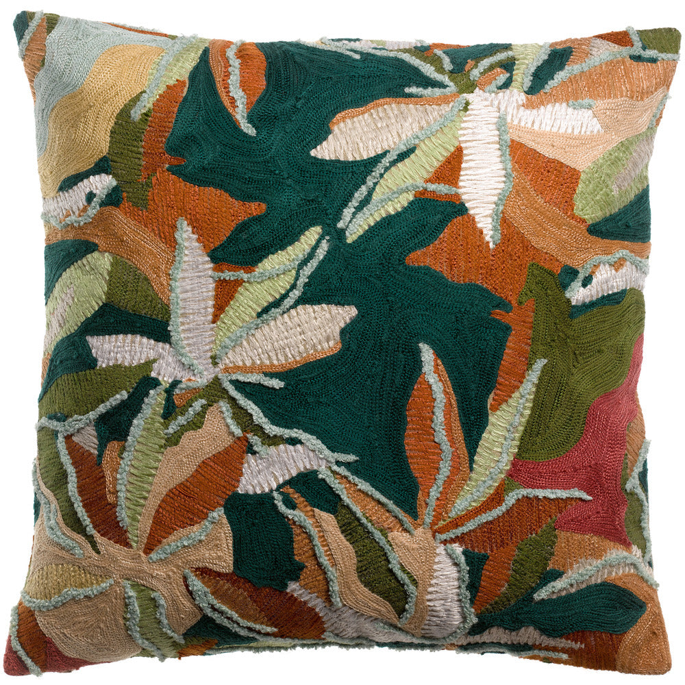 Housse de coussin brode alina petrole