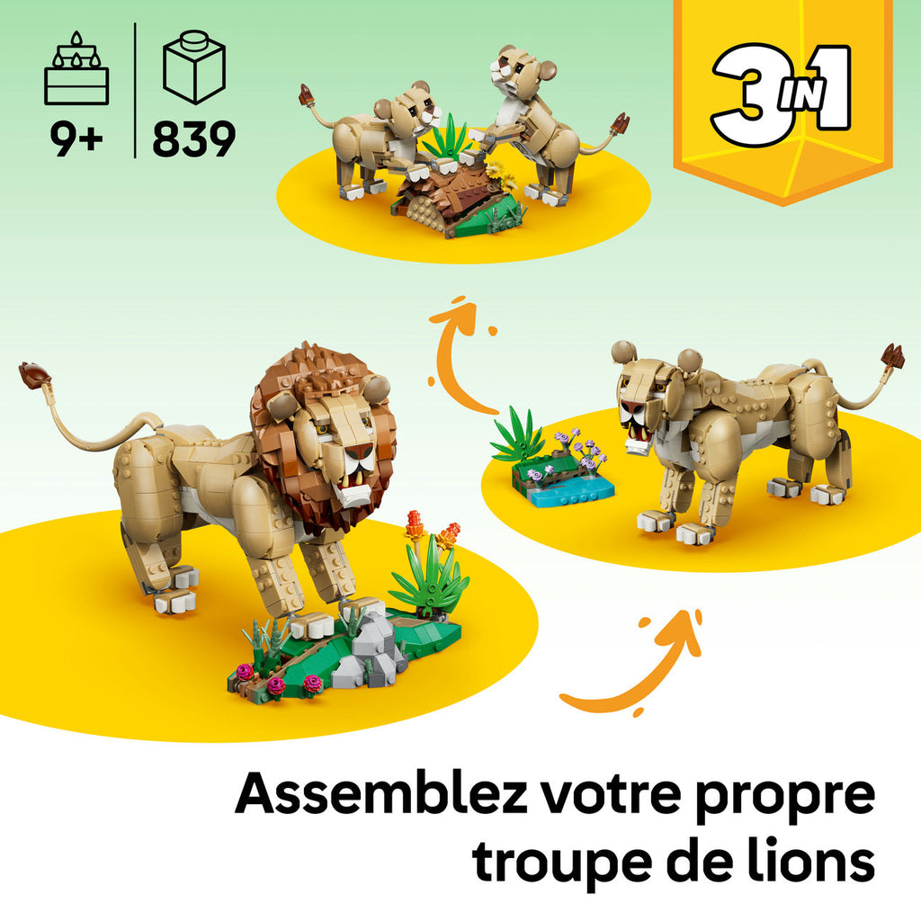 LEGO Creator 31386 Animaux Sauvages : Lion Majestueux
